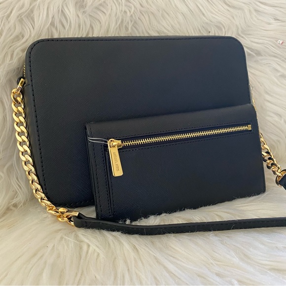 Michael Kors Jet Set Large Saffiano Leather Crossbody bag & wallet - Picture 5 of 16